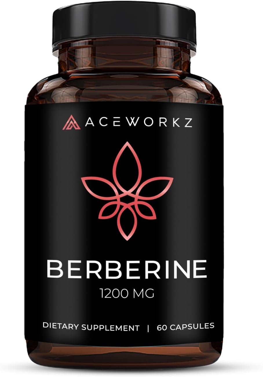 Berberine HCl 1200mg – Supports Natural GLP-1 Pathways & Metabolic Wellness – BioPerine® for Enhanced Absorption – Vegan, Non-GMO (60 Capsules)