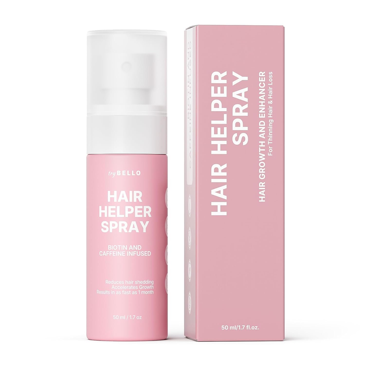 Trybello Hair Helper Spray | DHT Blocker Hair Growth Serum with Biotin, Castor Oil & Caffeine | Topical for Thicker, Fuller Strands | Anti Thinning, Vegan, Cruelty-Free Formula