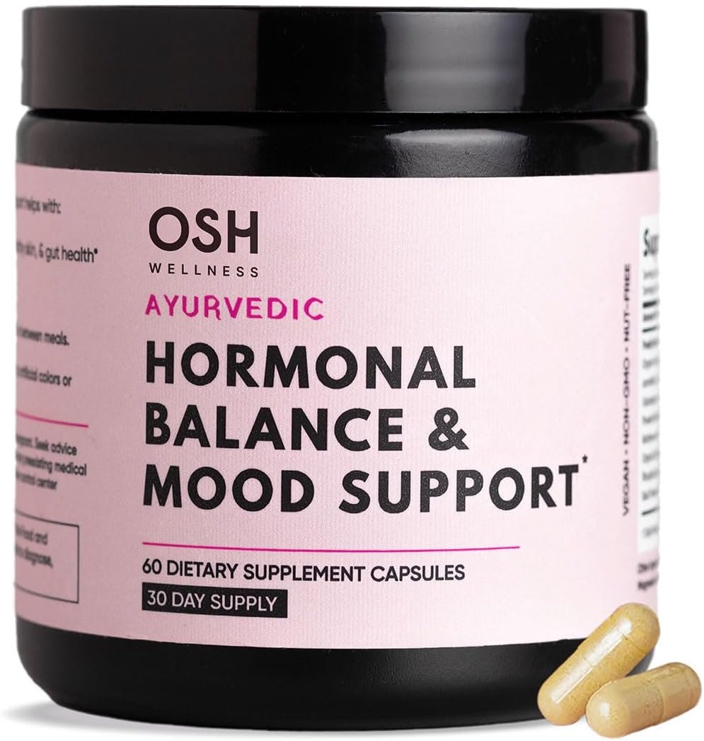 Ayurvedic Hormone Balance for Women | Cortisol Reducer | Mood, Energy, & Sleep Support | Regulates Estrogen | Stress Relief | Ashwagandha, Rhodiola, & Shatavari | Made in USA | 60 Ct. – OSH Wellness
