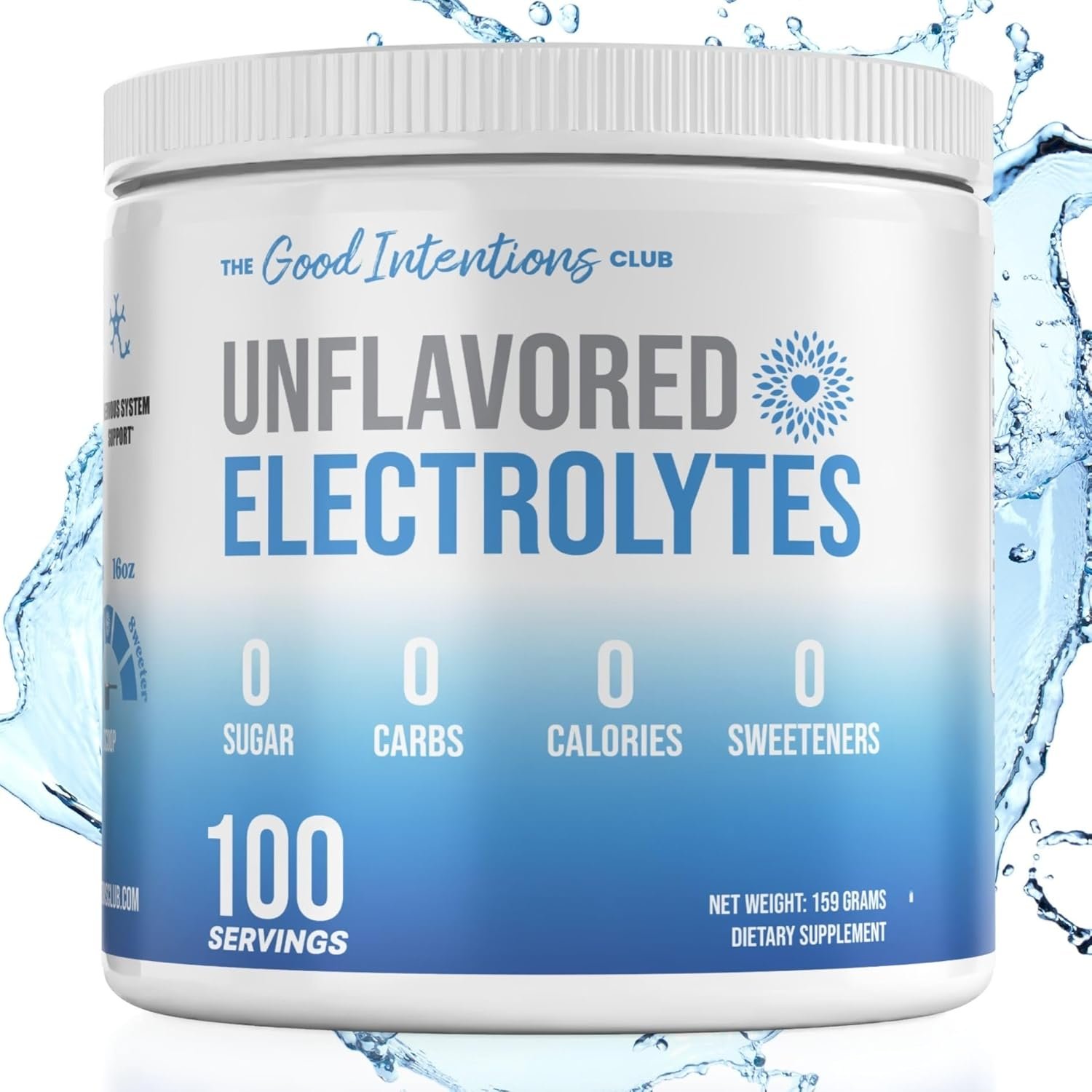 Unflavored Electrolytes – 100 Servings – Unflavored Electrolytes Powder – Unsweetened Electrolytes – Flavorless Electrolytes – Zero Carbs – Sugar Free – Zero Calories