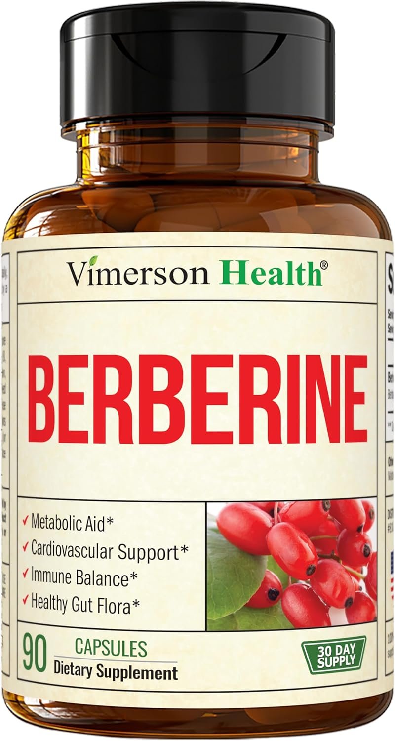 Vimerson Health Berberine Supplement with Third Party Tested Berberine 1800mg – Immune Support Supplement for Cardiovascular, Gastrointestinal Function & Metabolic Aid – Vegan & Non-GMO