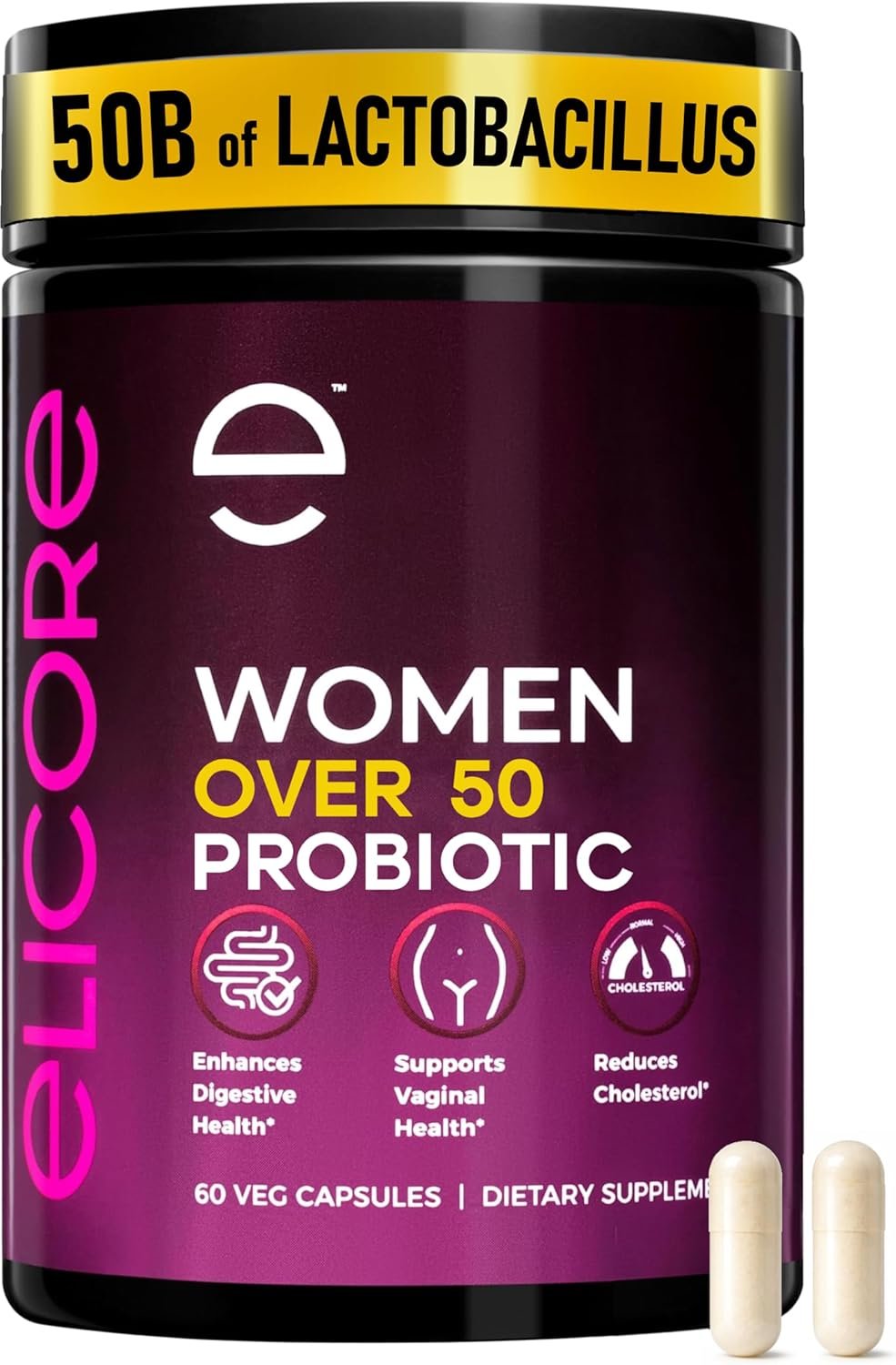 Premium Probiotics for Women 50 Billion CFU – 50B Lactobacillus Bi-Pass Technology – Vaginal & Digestive Probiotics – Non-GMO, Gluten-Free with MAKTREK Tech – 60 Veg Caps (60 Caps (Pack of 1))