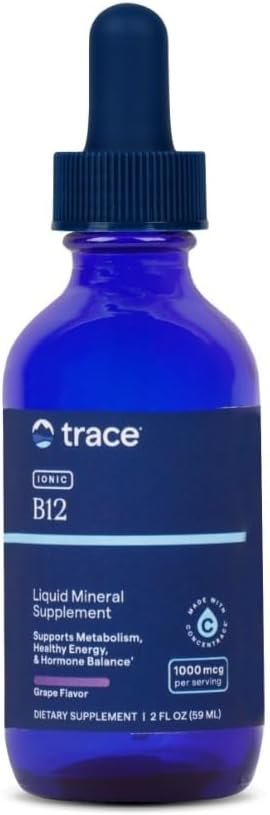 Trace Minerals Ionic B12 – Liquid Multivitamin for Hormone Balance & Healthy Nerve Function – Supports Metabolic Health – Enzyme Production – Natural Wellness Formula – 2 fl oz (59 Servings)