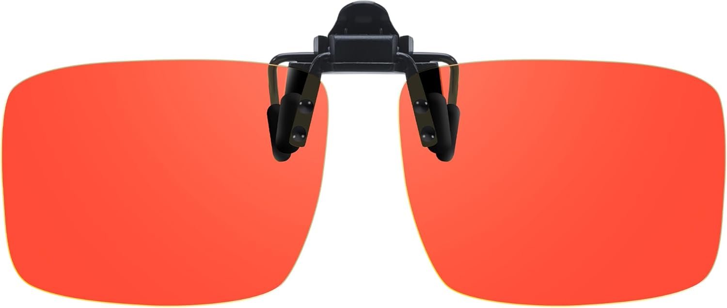 Trysee Rectangular Clip-On Flip-Up Blue Light Blocking Glasses for Eyes Strain/Light Sensitive TS803