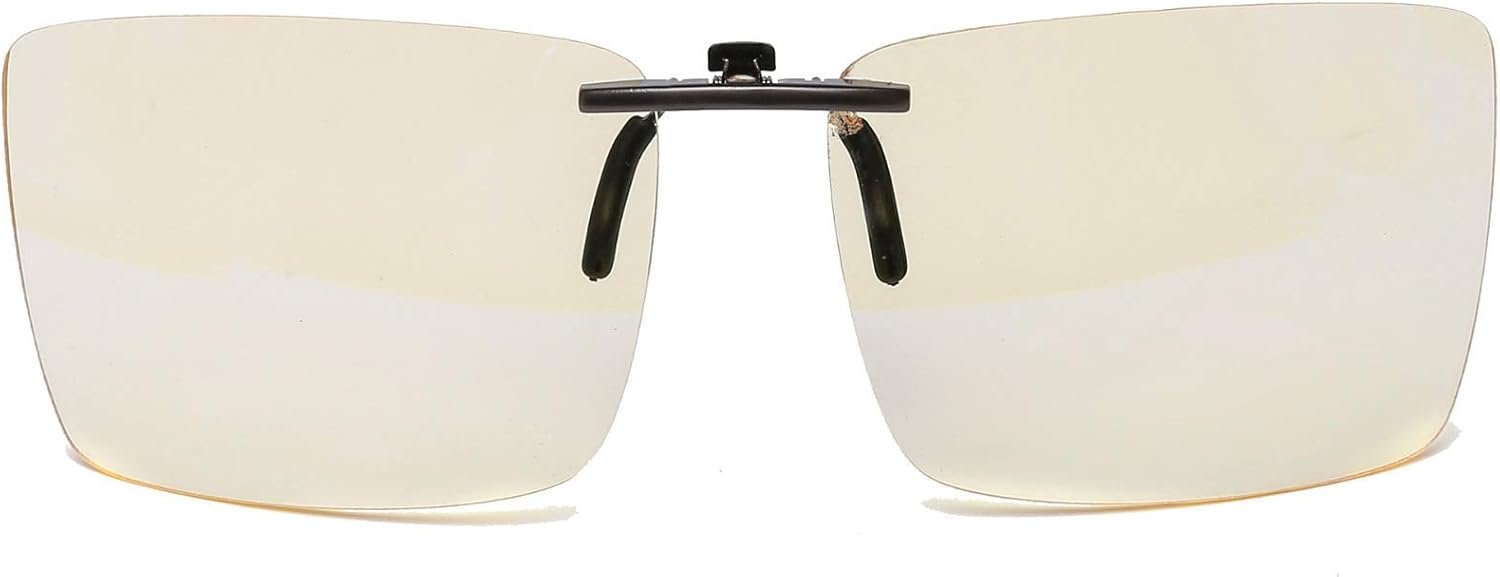 Vyzia Blue Light Blocking Clip-on Computer Lenses for Women and Men | Fits Over Glasses | Reduce Eye Strain, and Sleep Better | Anti-Blue Light Filter Clip for Dry Eyes Relief, and Digital Screens Use