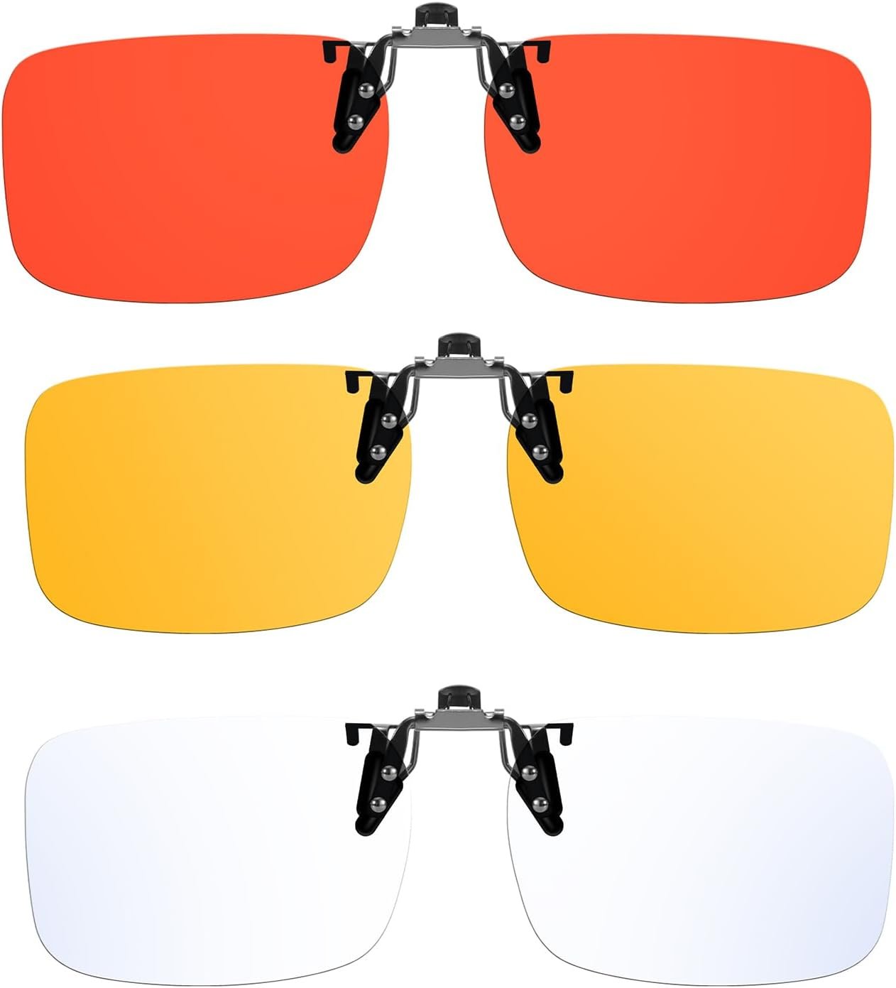 Trysee Rectangular Clip-On Flip-Up Blue Light Blocking Glasses for Eyes Strain/Light Sensitive TS309