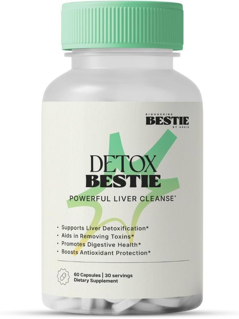 Biohacking Bestie Detox Bestie Supplement – Detox Cleanse for Women & Men, Supports Liver Health, Promotes Digestive Health, Helps Remove Toxins, Formulated with Natural Ingredients – 60 Capsules