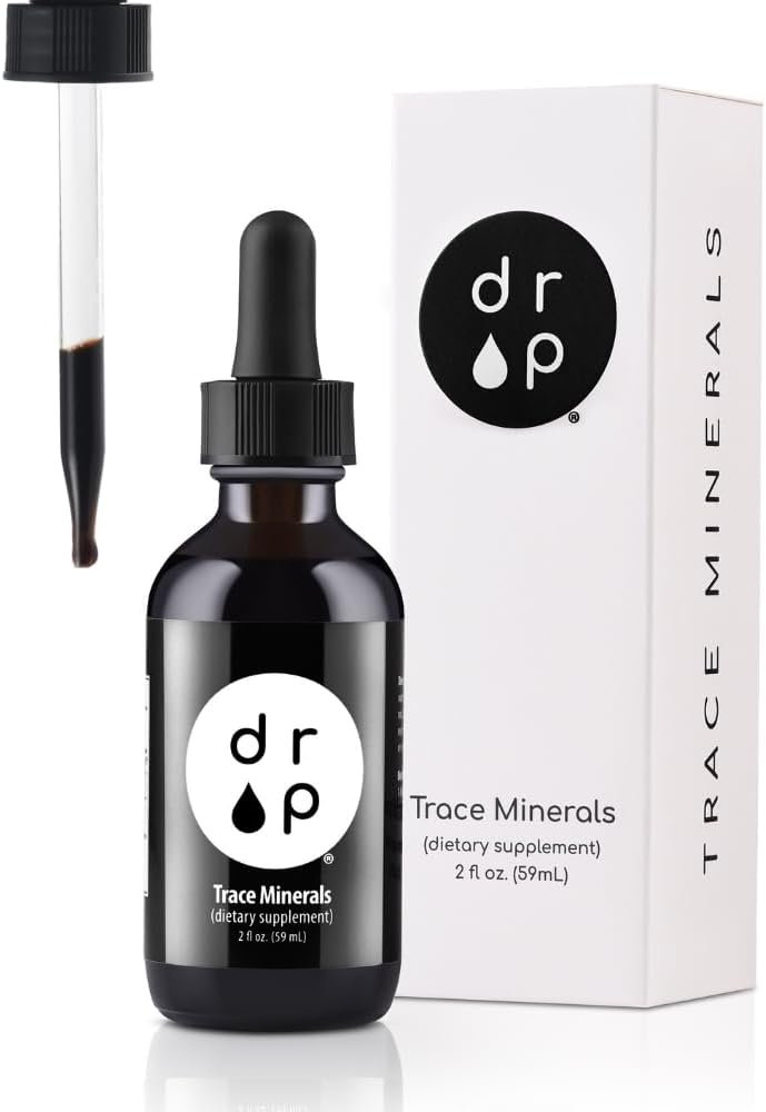 Organic Trace Minerals Electrolyte Drops with Fulvic Acid 2 oz Alkaline Liquid Minerals for Water – Supports Gut Health, Energy, Stamina, and Nutrient Uptake