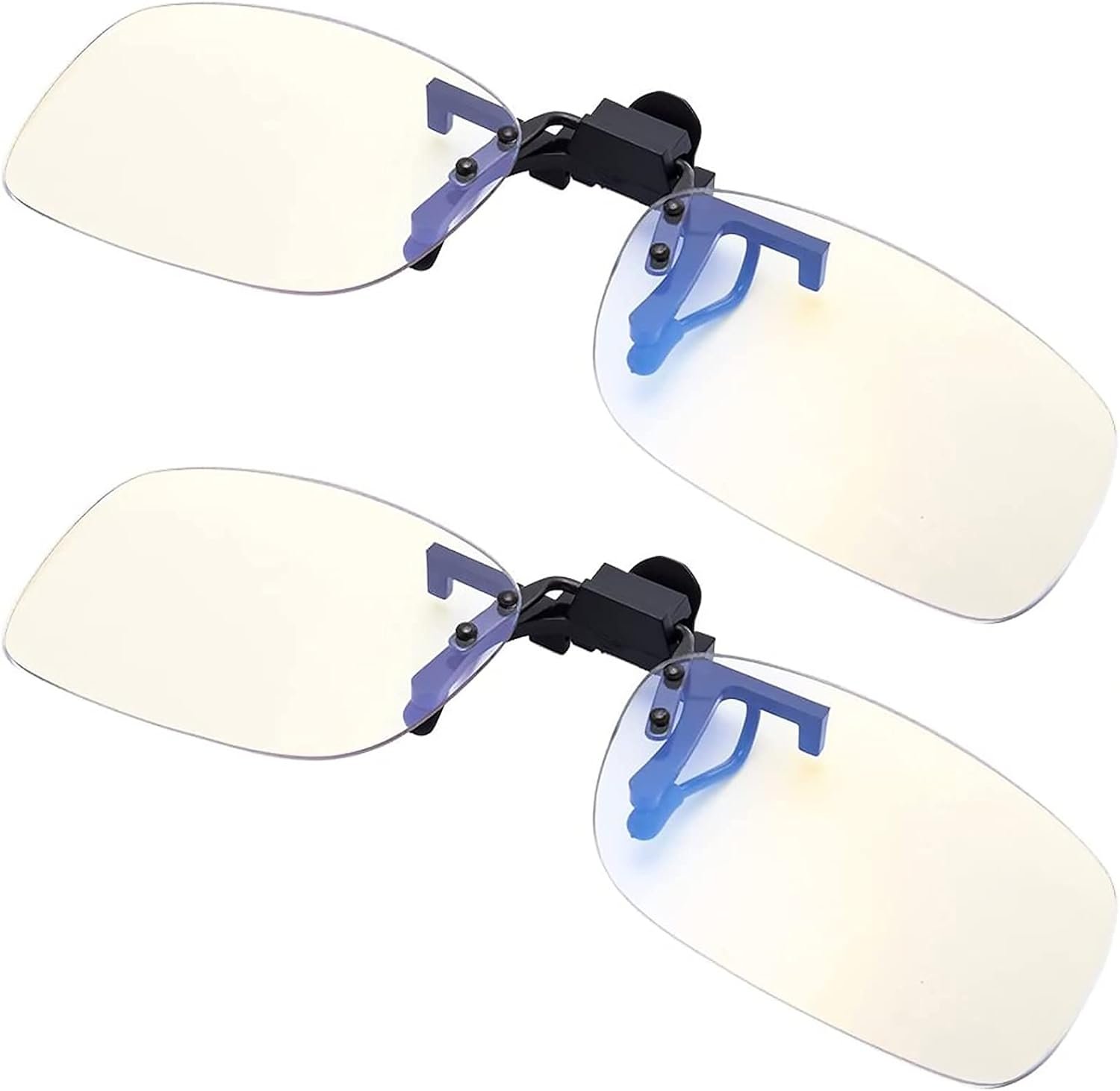 Yogo Vision Blue Light Clip on Computer Glasses Video Gaming Glasses Easy Fit Digital Eyestrain Eye Protection (2 Pack)