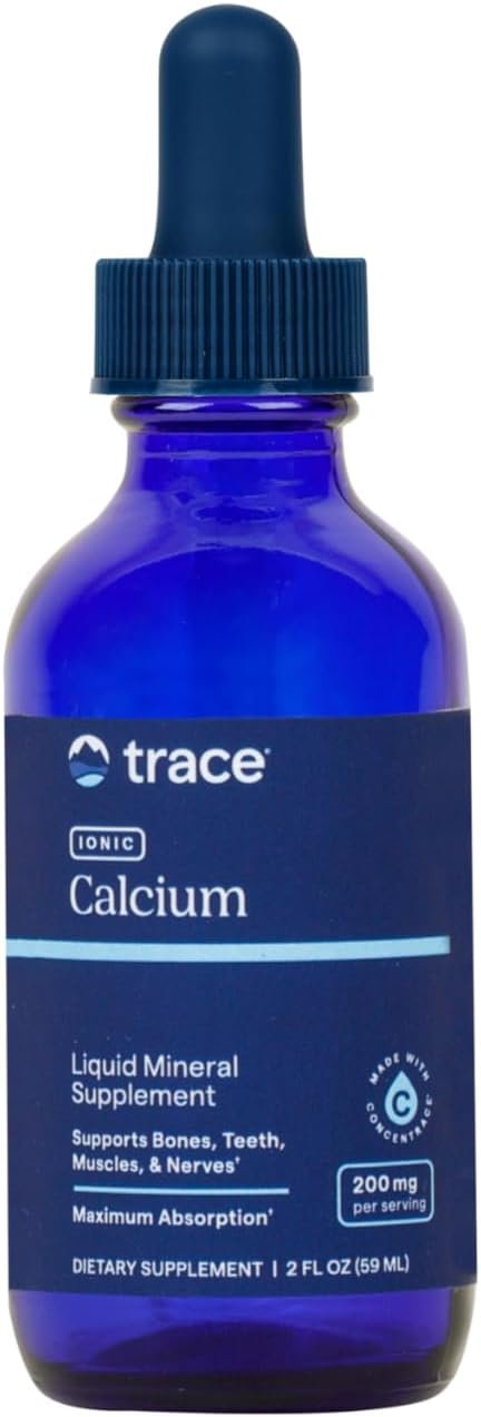 Trace Minerals Ionic Calcium – Liquid Ionic Calcium for Strong Bones – Healthy Nerves, Teeth & Muscle Function – Mineral Supplement – Vegan & Gluten-Free – 2 fl oz (48 Servings)