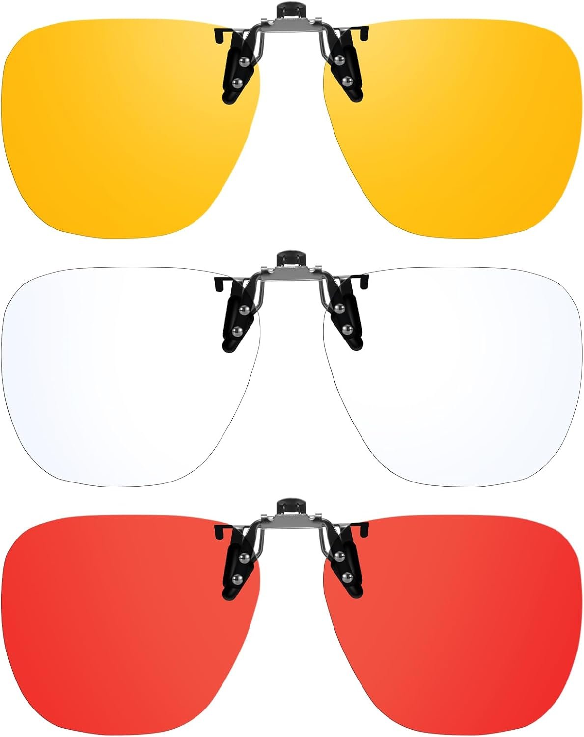 VIEWBETTER 3 Pack Clip On Blue Light Blocking Glasses for Eyes Strain/Light-Sensitive Flip Up Computer Gaming Glasses BL1008