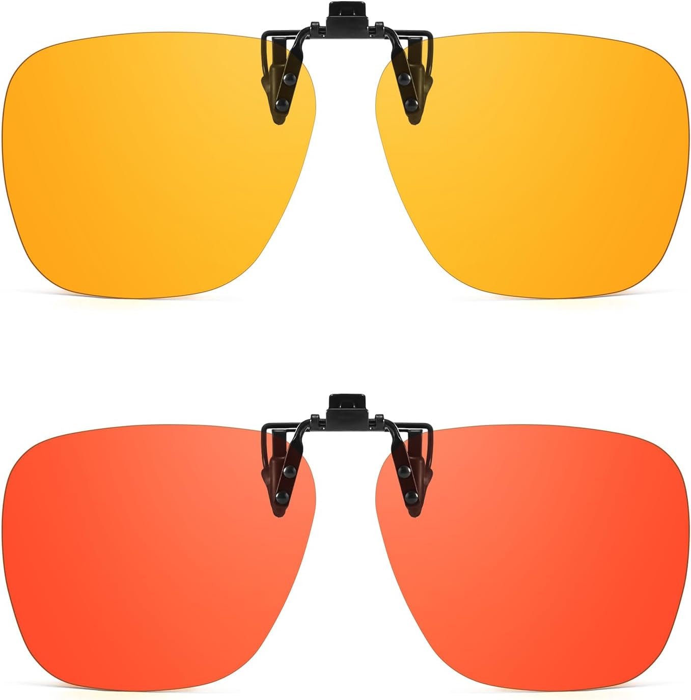 2 Pack Clip On Blue Light Glasses for Women Men, Fit Over Prescription Eyewear Reduce Computer Eye Strain