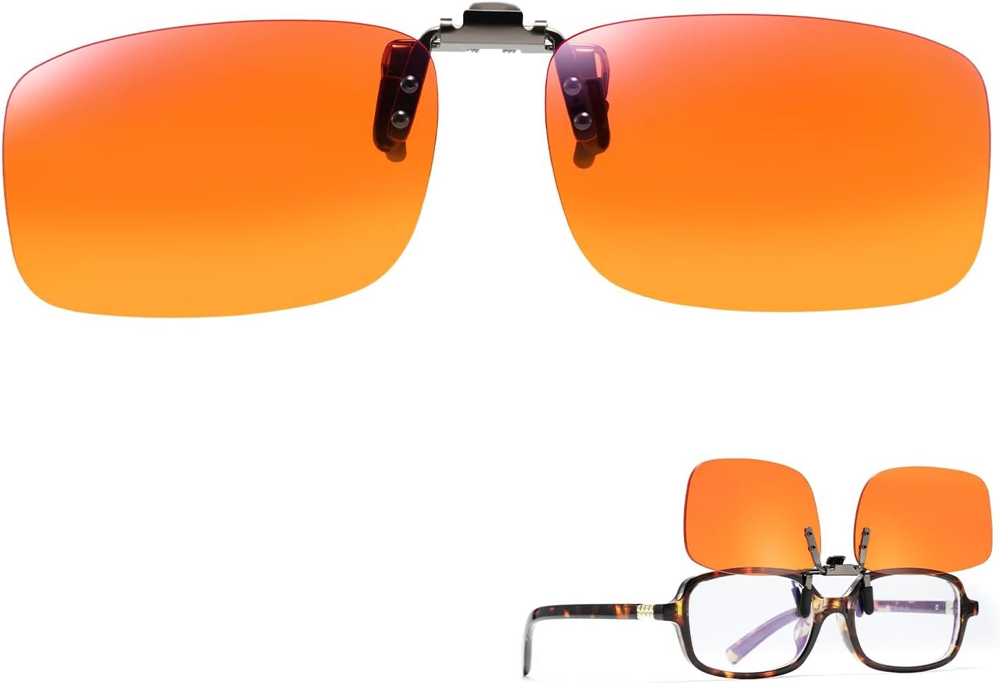 Slocyclub Clip On Blue Light Blocking for Women and Men,Flip-Up Design for Computer, TV, Gaming Reduces Eye Strain