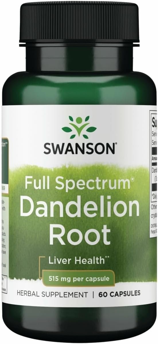 Swanson Dandelion Root 515 Milligrams 60 Capsules