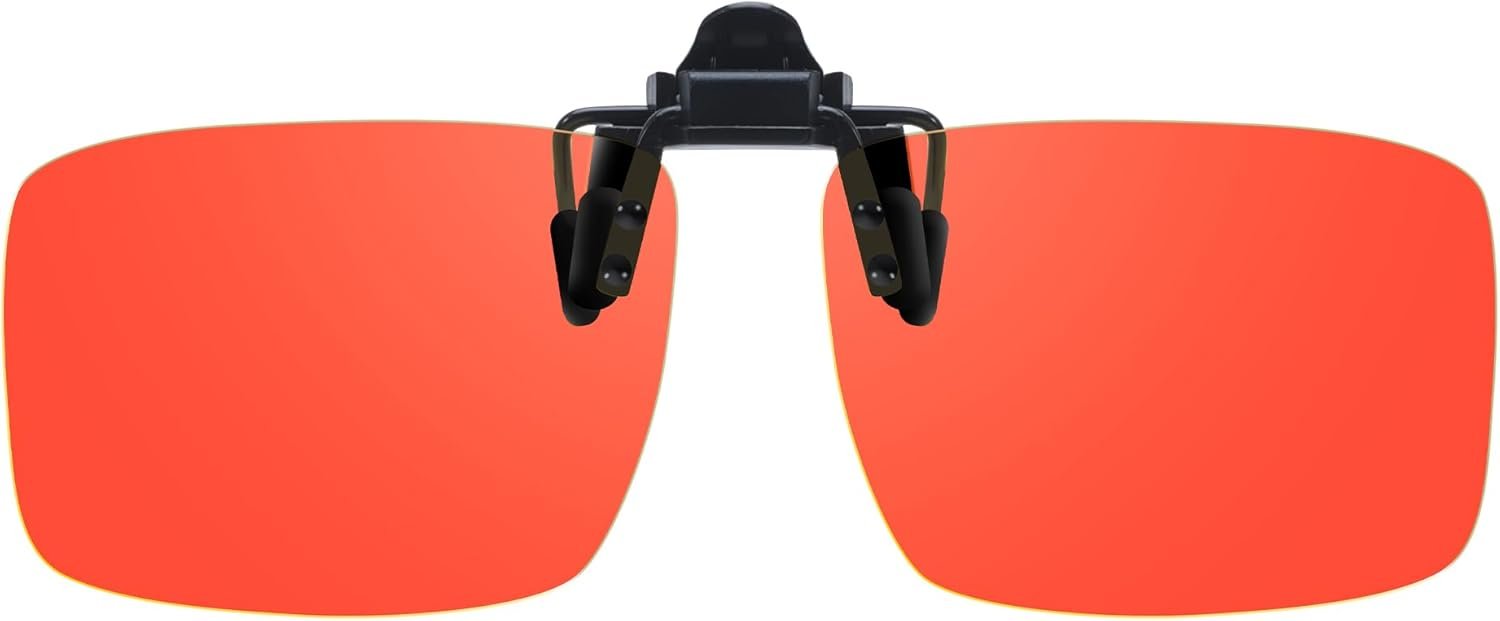 Trysee Rectangular Clip-On Flip-Up Blue Light Blocking Glasses for Eyes Strain/Light Sensitive TS801