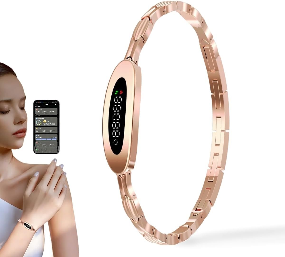 Smart Bracelet for Women Activity & Fitness Trackers with Heart Rate Blood Oxygen Sleep Monitor, IP68 Waterproof Pedometer, Cycle Tracking, on Android & iOS