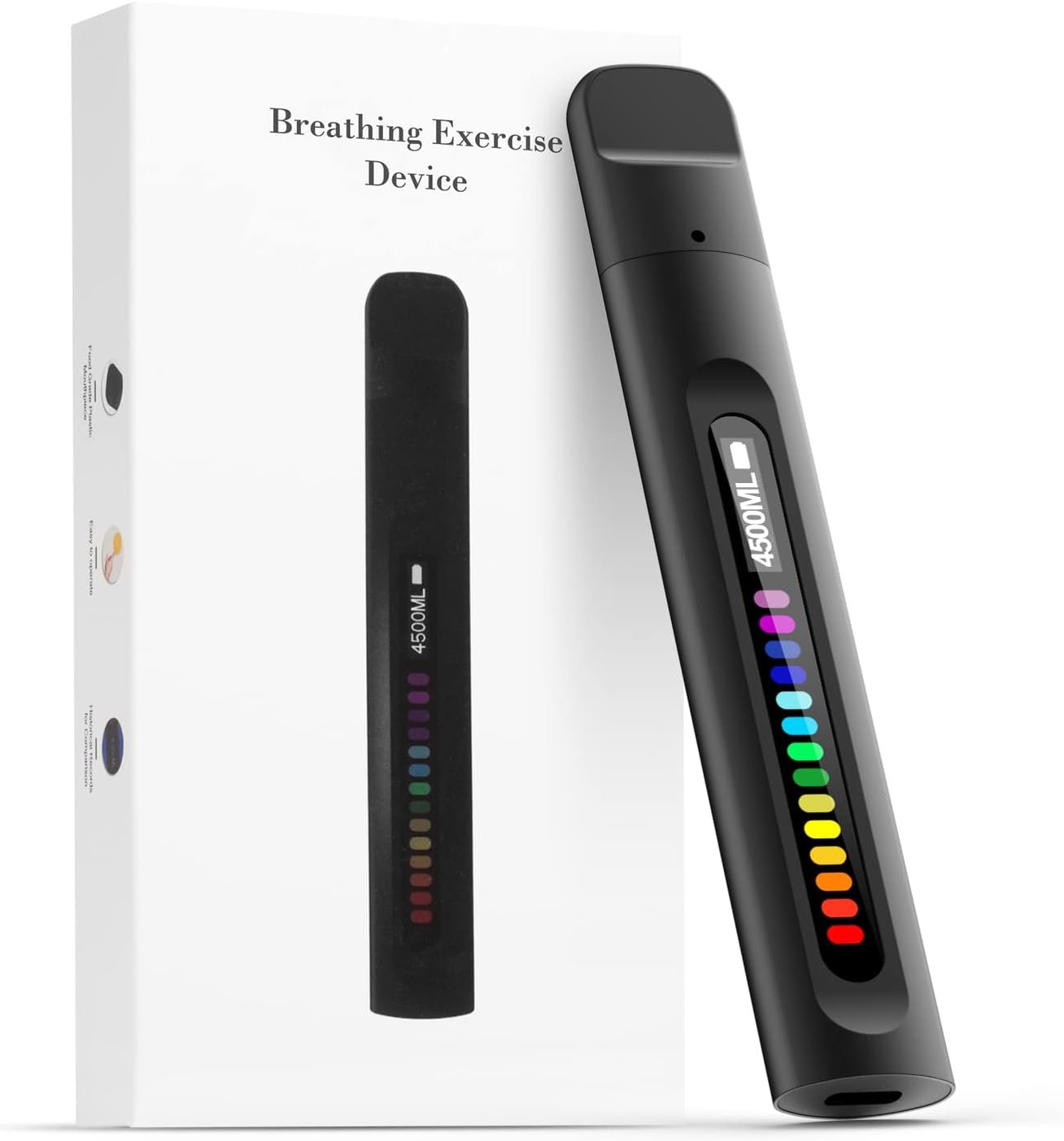 Breathing Exercise Device, Portable Breathing Training Device for Better Breathe, Guided Smart Breathing Exercise Assistant for Athletes andSports Enthusiasts