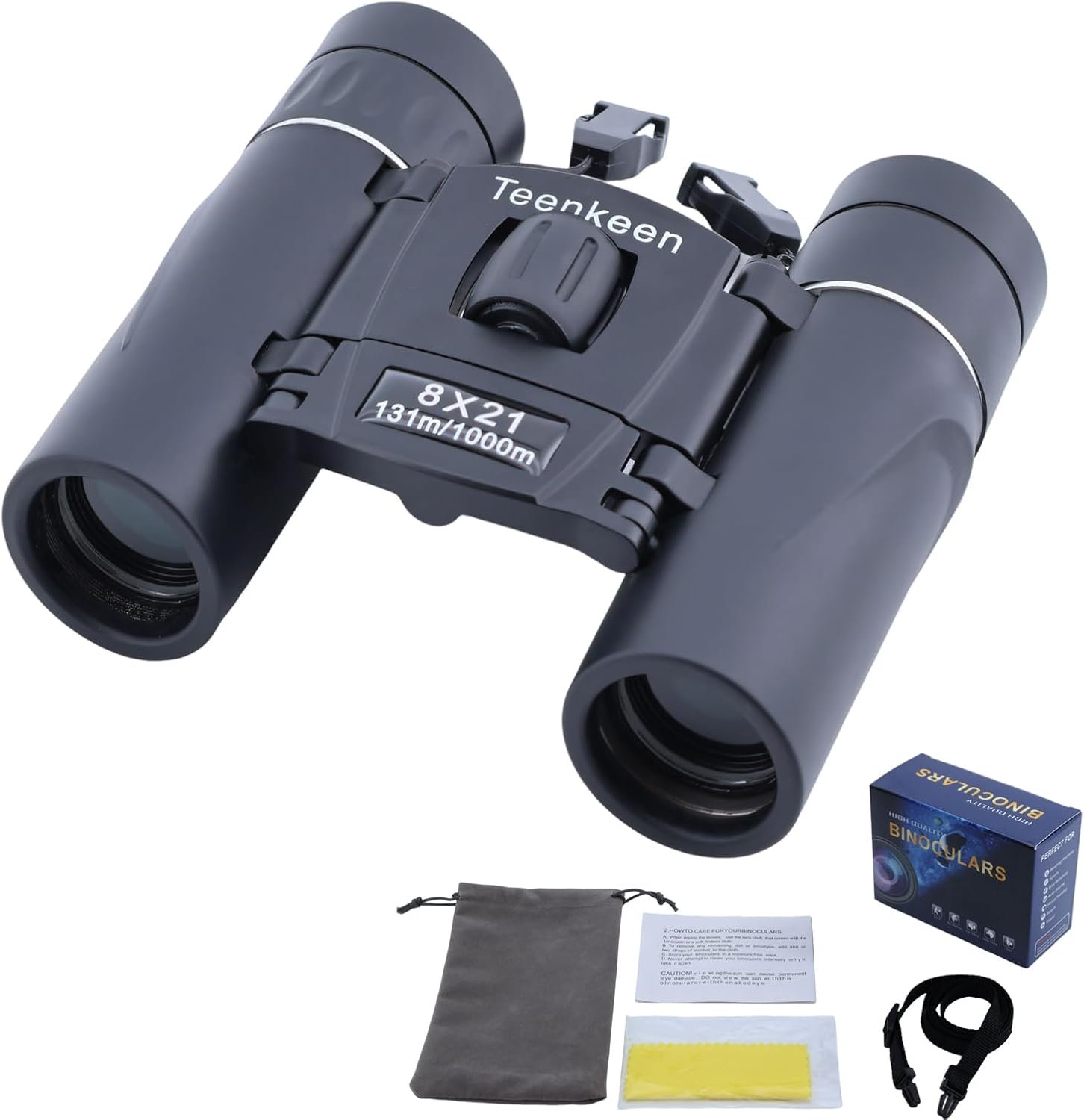 8×21 Compact Binoculars for Adults & Kids, Portable Foldable Telescope with BAK4 Prism & FMC Coating, Lightweight Pocket Binoculars for Bird Watching, Sports, Travel, Theatre, Gifts
