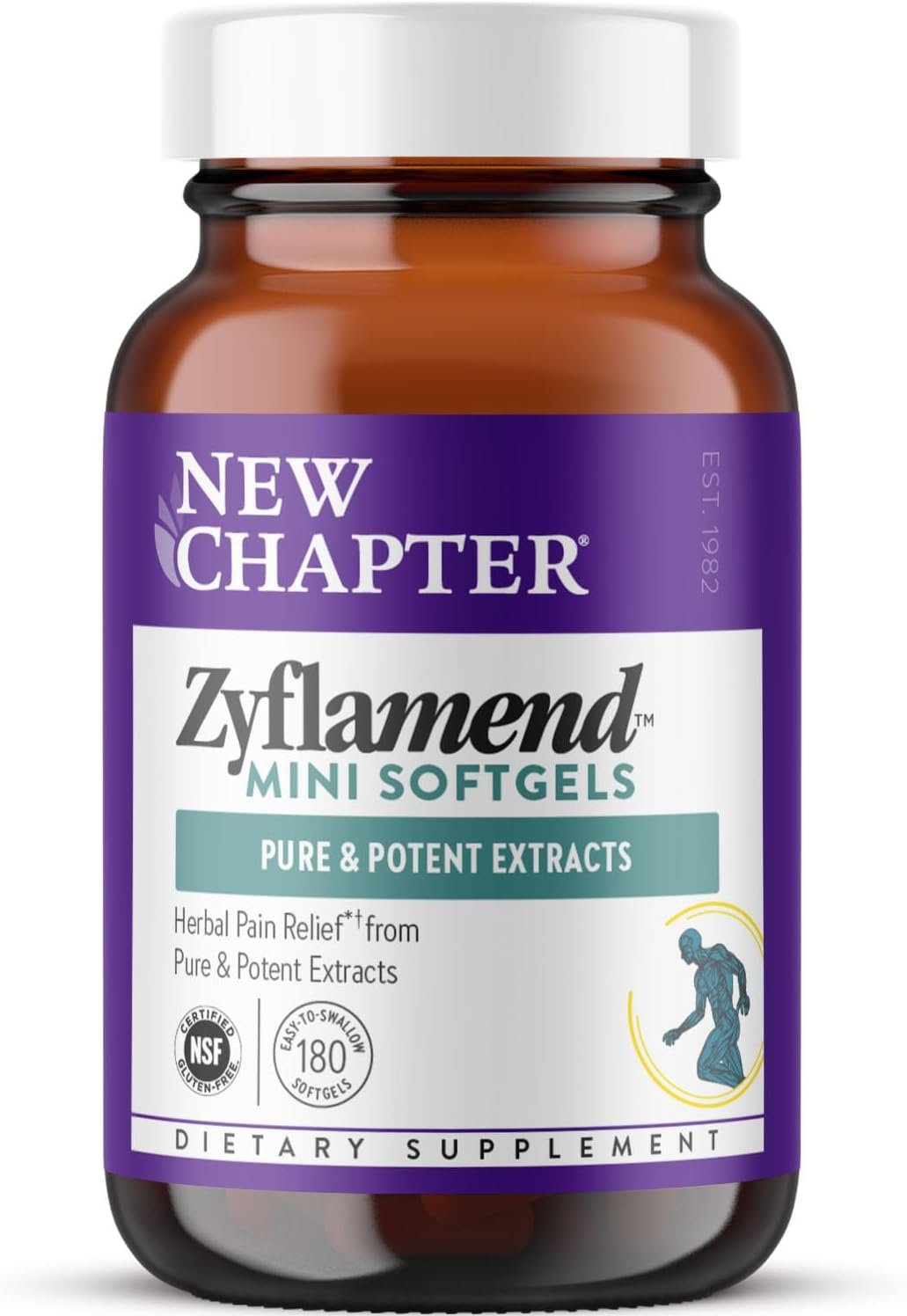 New Chapter Zyflamend™ Mini Softgels, Joint Supplement & Herbal Pain Relief – with Turmeric, Ginger & Green Tea – for Healthy Inflammation Response, Mobility & Flexibility, 180 mini softgels