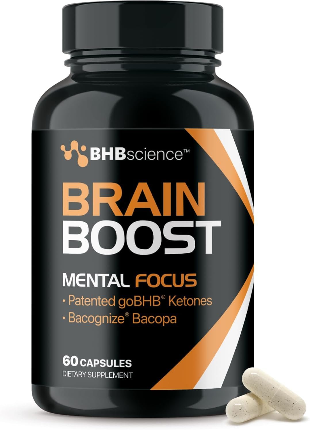 Brain Booster Supplement for Focus – Clinically Validated Nootropics Brain Support Supplement with Bacopa Monnieri Extract & Patented goBHB for Cognitive Support – 3rd Party Tested (30 Servings)