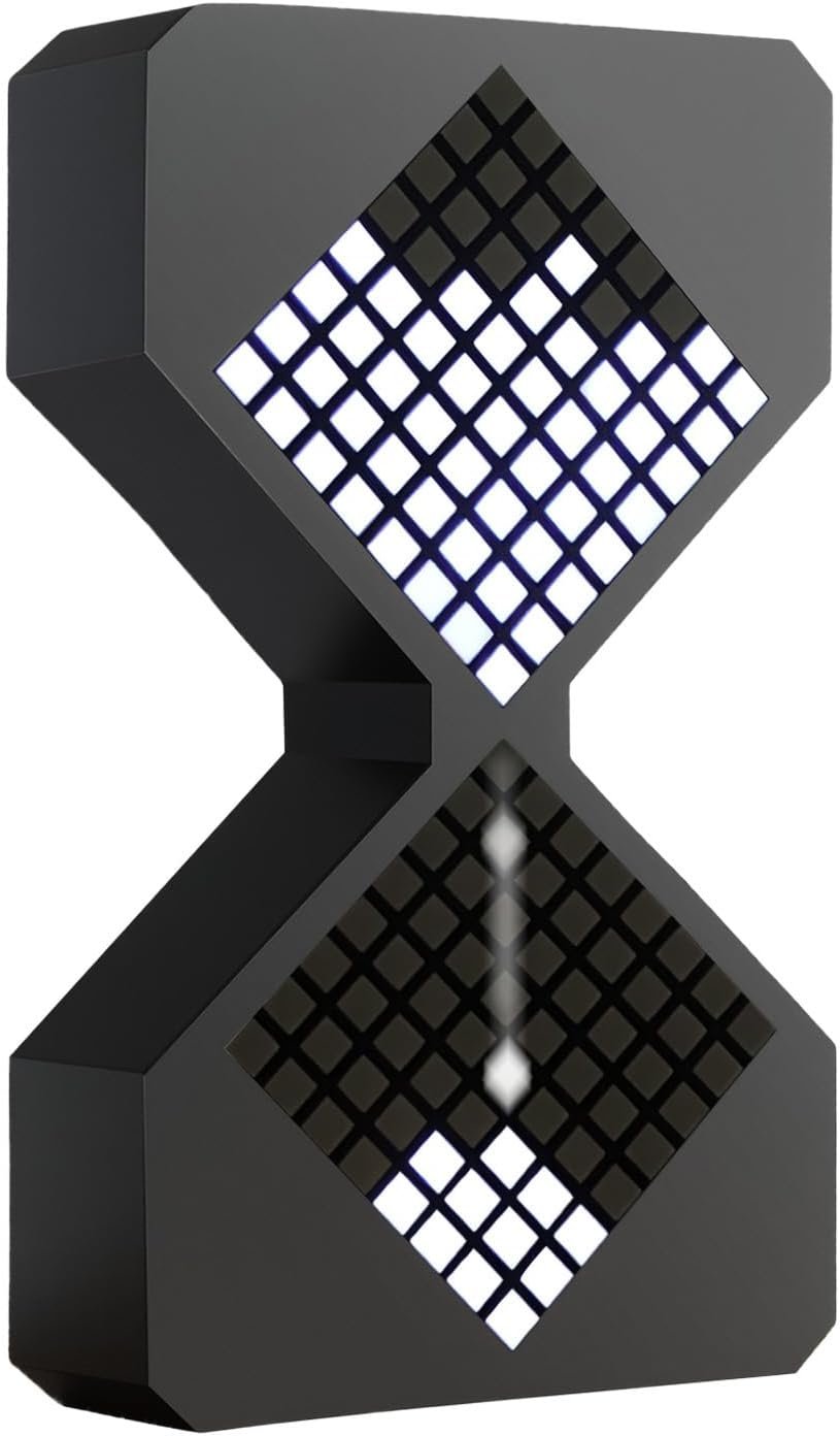 Visual LED Hourglass Timer, Gravity Sensor Flip Timer, Adjustable 1-30 Min, Rechargeable Desk Timer for Study, Work, Classroom, Focus and Daily Routine(Black and White)