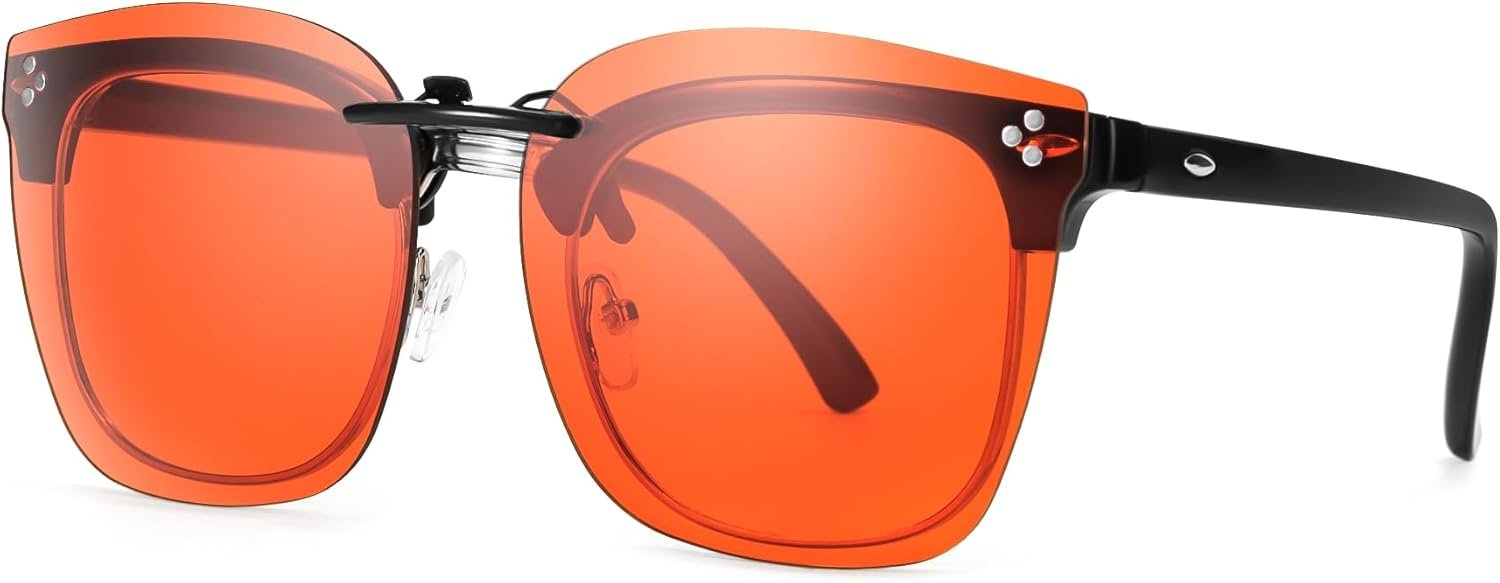 Trysee Clip On Blue Light Blocking Glasses for Eyes Strain/Light Sensitive/Better Sleep TS3168