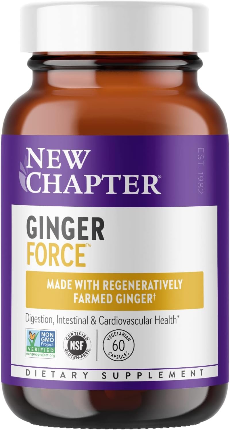 New Chapter Ginger Supplement Force with Supercritical Organic + Non-GMO Ingredients Vegetarian Capsules, 60 Count