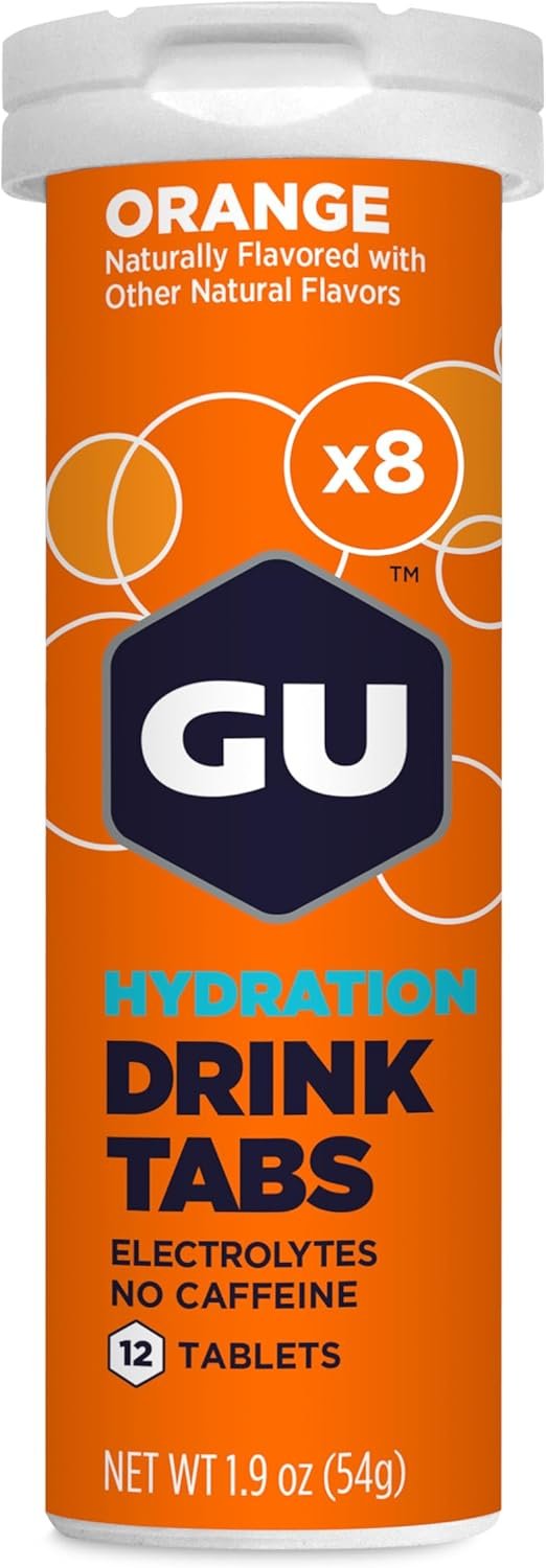 GU Energy Hydration Drink Tabs – Electrolyte Tablets for Fitness & Endurance Sports, Rehydration Beverage, Orange, 96 Servings