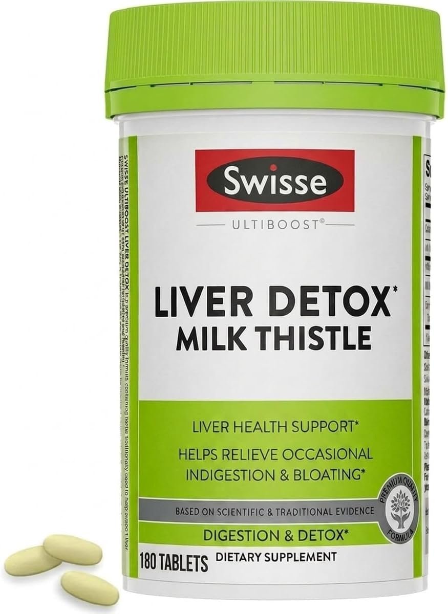 Swisse Milk Thistle Supplement – Liver Cleanse Detox & Repair with Turmeric & Artichoke Extract – Liver Health & Support Supplement for Men & Women, Vegan, 180 Tablets (90-Day Supply)