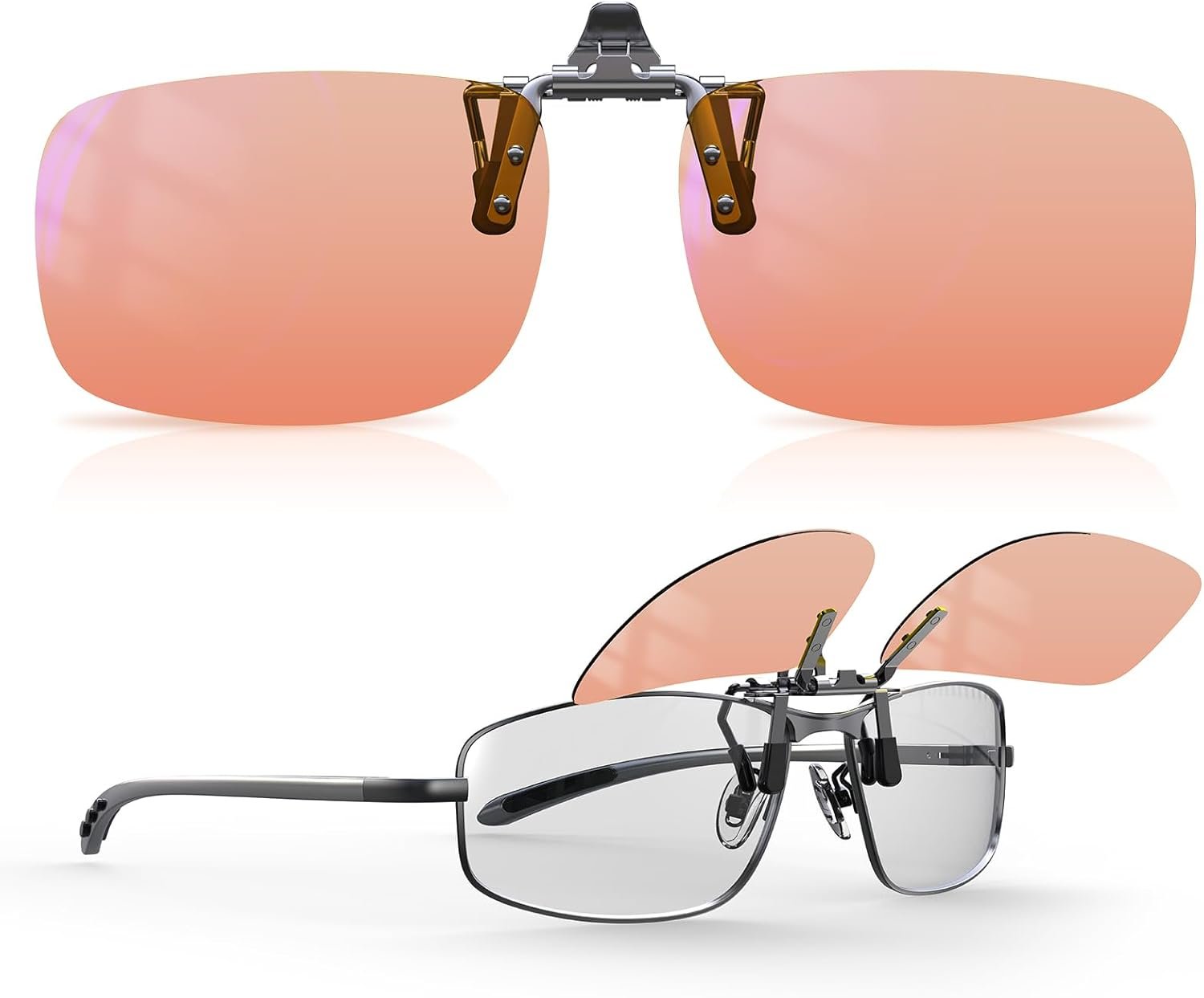 Goiteia FL-Rose Clip on Migraine Glasses, Light Sensitivity Glasses for Fluor…