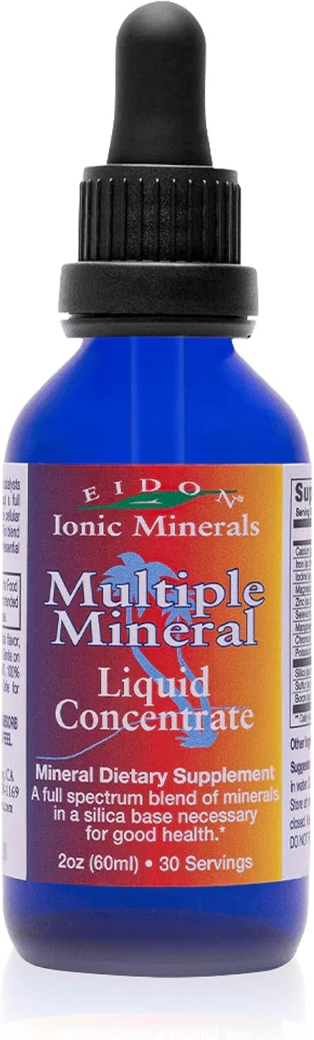 Eidon Multiple Minerals Supplement – Ionic Trace Mineral Drops for Water, with Zinc, Potassium, Chromium, & Magnesium, Natural Liquid Vitamins, Sugar Free & Bioavailable, for Men & Women – 2 oz