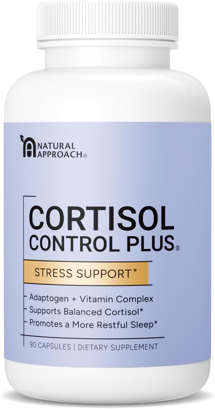Cortisol Control Plus – Cortisol Supplement for Women & Men, Cortisol Manager for Stress Response Support, Calm Energy, Mood & Restful Sleep – High-Potency Adaptogen + Vitamin Blend – 90 Capsules