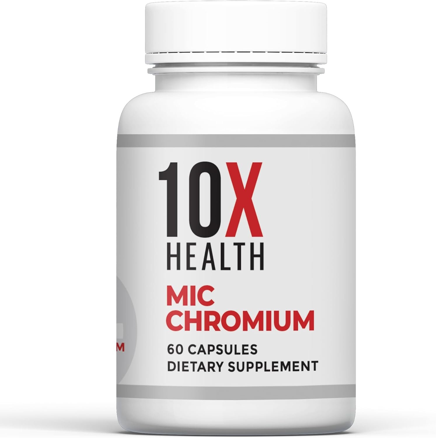 10X Health MIC Chromium Supplements – 60 Capsules – Contains Choline Inositol & L Methionine – Mineral Supplements for Daily Nutritional Support – Chromium, L-Methionine, Choline Supplements