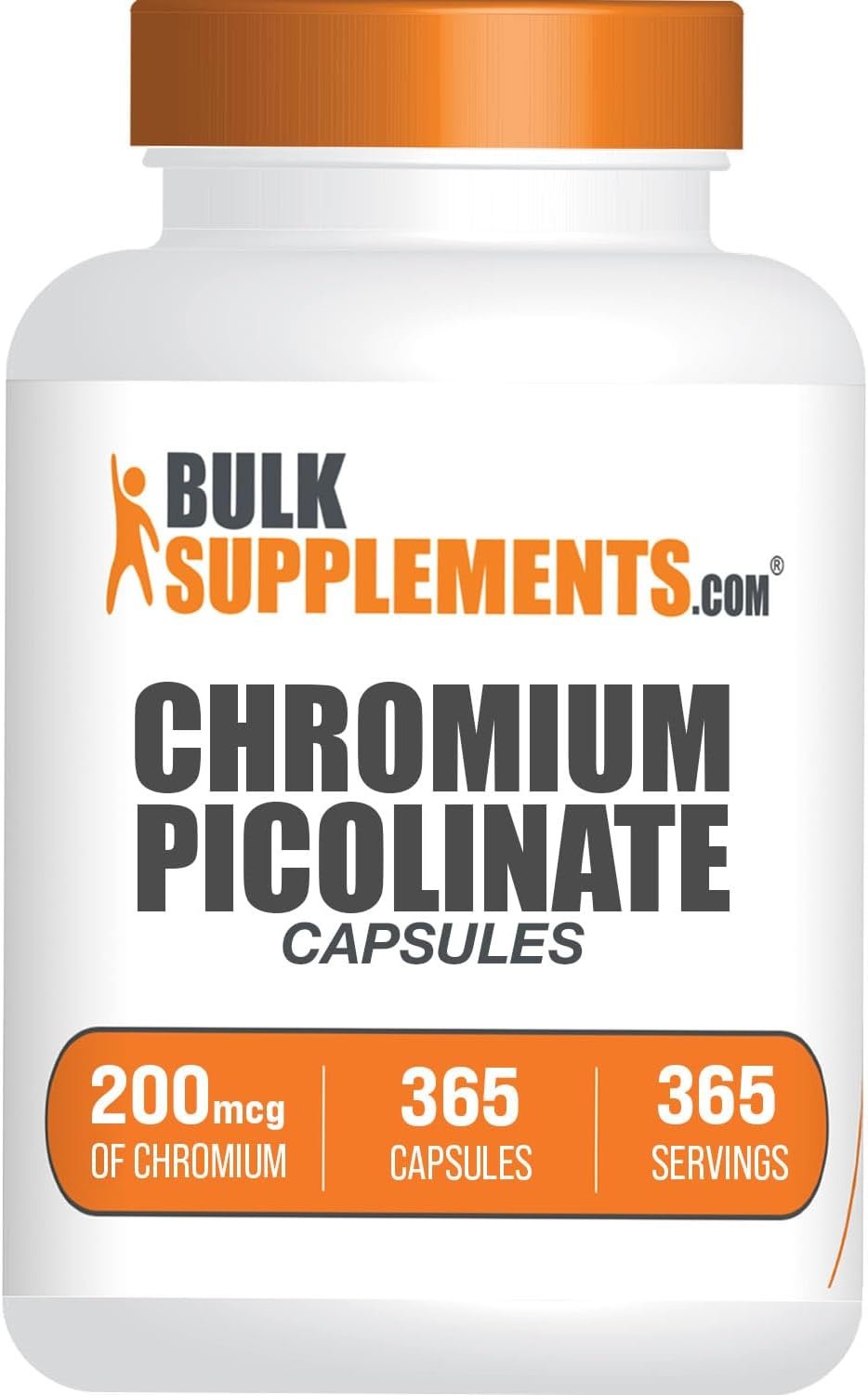 BulkSupplements.com Chromium Picolinate Capsules – Chromium Supplement, Mineral Supplement – Gluten Free, 1 Capsule per Serving, 365 Count (Pack of 1)