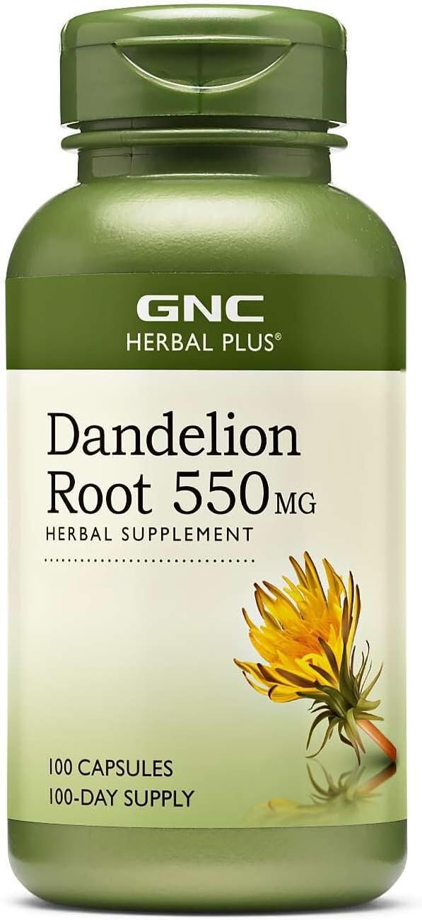 GNC Herbal Plus Dandelion Root 550mg, Capsules, 100 Capsules, Supports Immune System