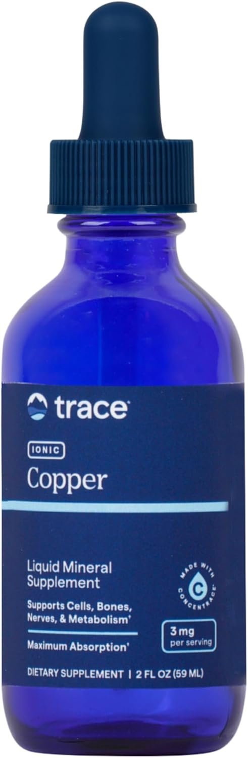 Trace Minerals Ionic Copper – Liquid Copper Supplement for Blood Health – Supports Healthy Connective Tissue, Metabolism & Nerves – 2 fl oz (48 Servings)