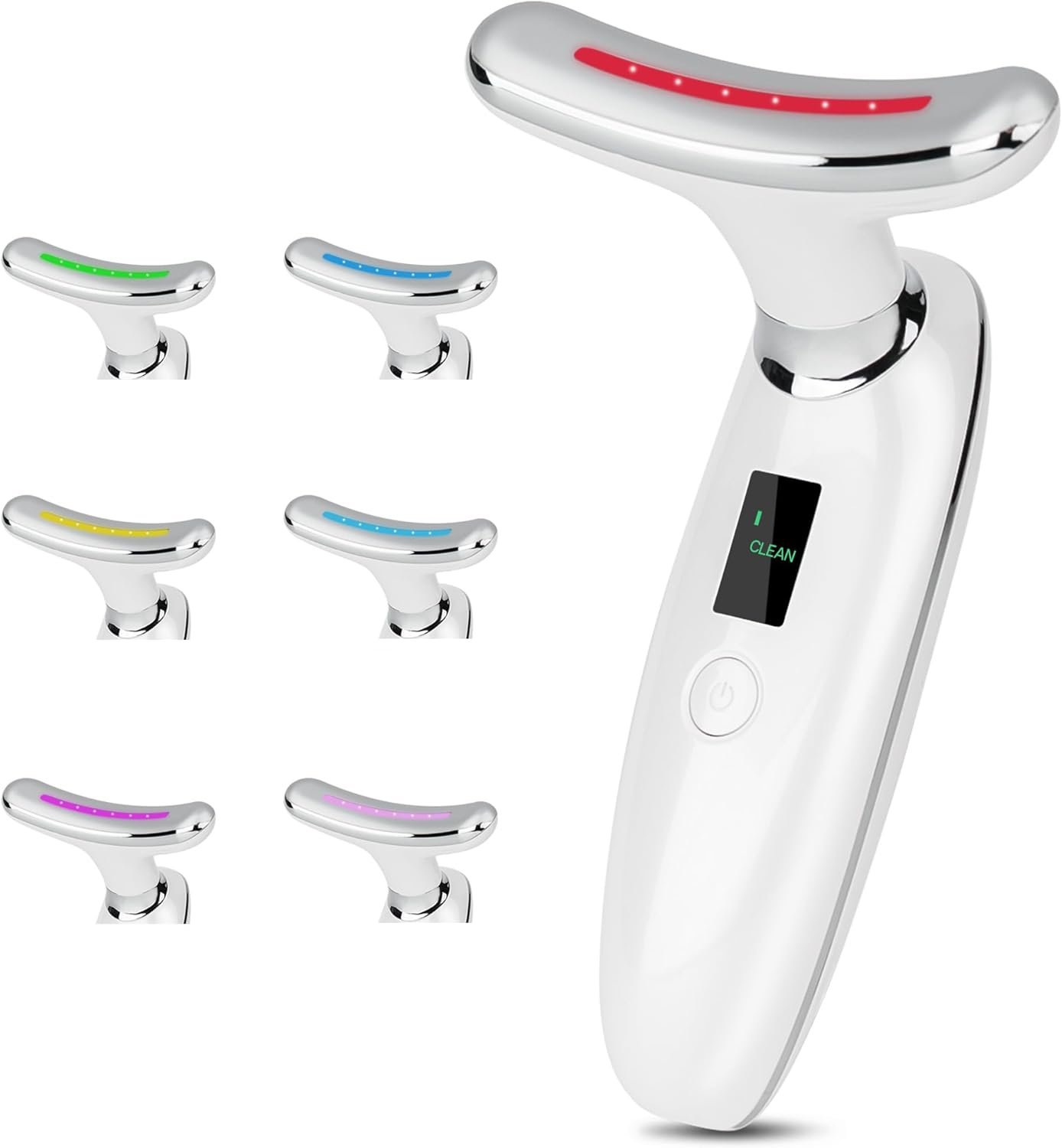 VRAIKO Lilac 7-in-1 Beauty Massager for Face and Neck – Jawline Lifting & Firming – Face Lymphatic Drainage Massager for Anti Aging Wrinkle, Forehead Lines, and Dark Circles, White