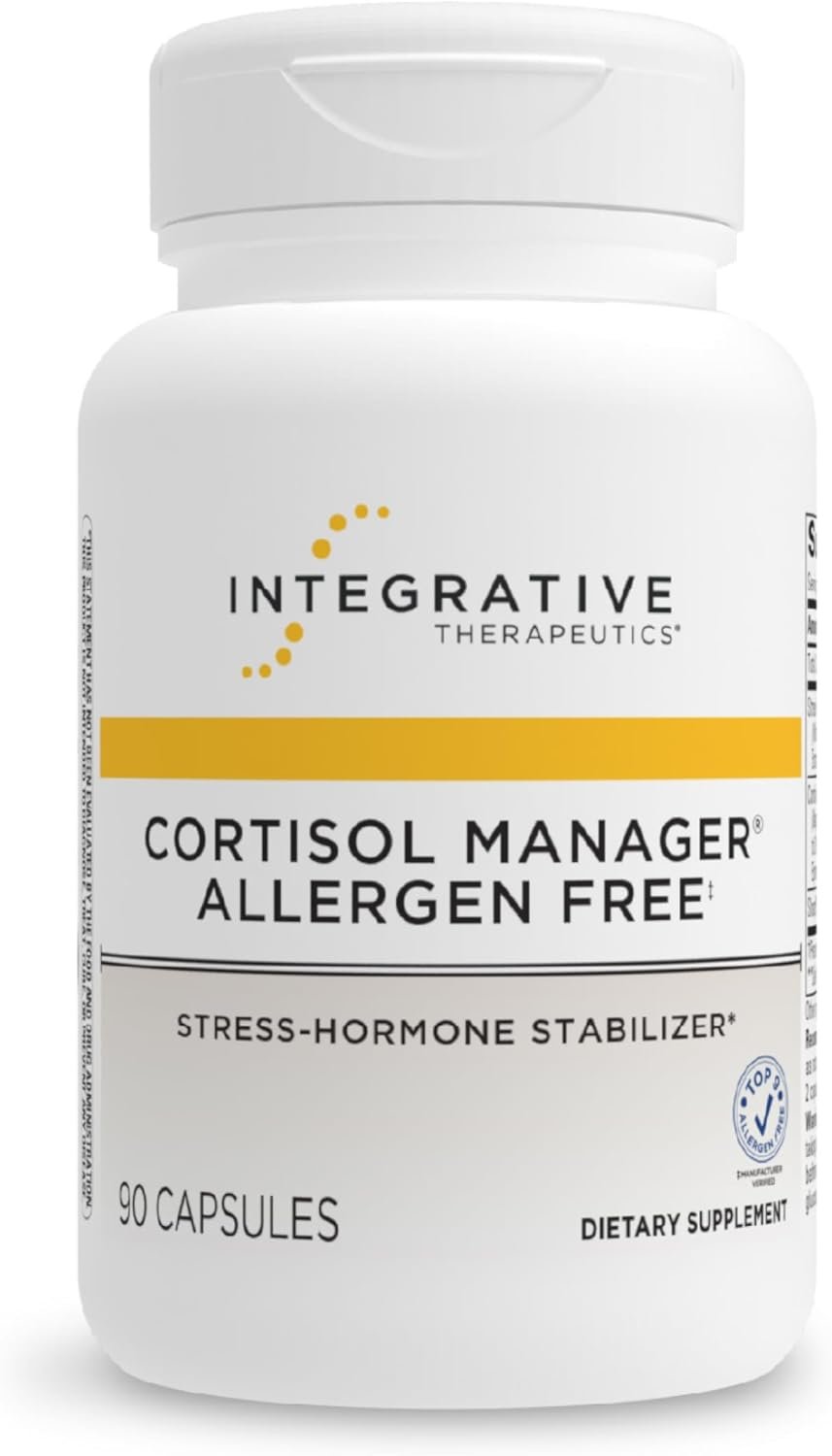 Integrative Therapeutics Cortisol Manager Allergen Free – Adrenal Health Support Supplement for Healthy Stress Response* – Vegan, Non-Dairy & Gluten-Free – 90 Capsules (45 Servings)