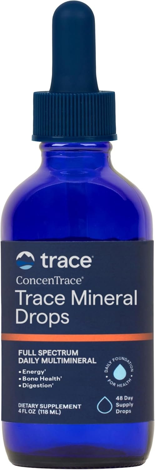 Trace Minerals ConcenTrace Trace Mineral Drops | Supports Energy, Digestion, Bone Health & Hydration, 70+ Ionic Trace Minerals w/Magnesium, Chloride & Potassium | Keto, Vegan & Non-GMO | 48 Servings