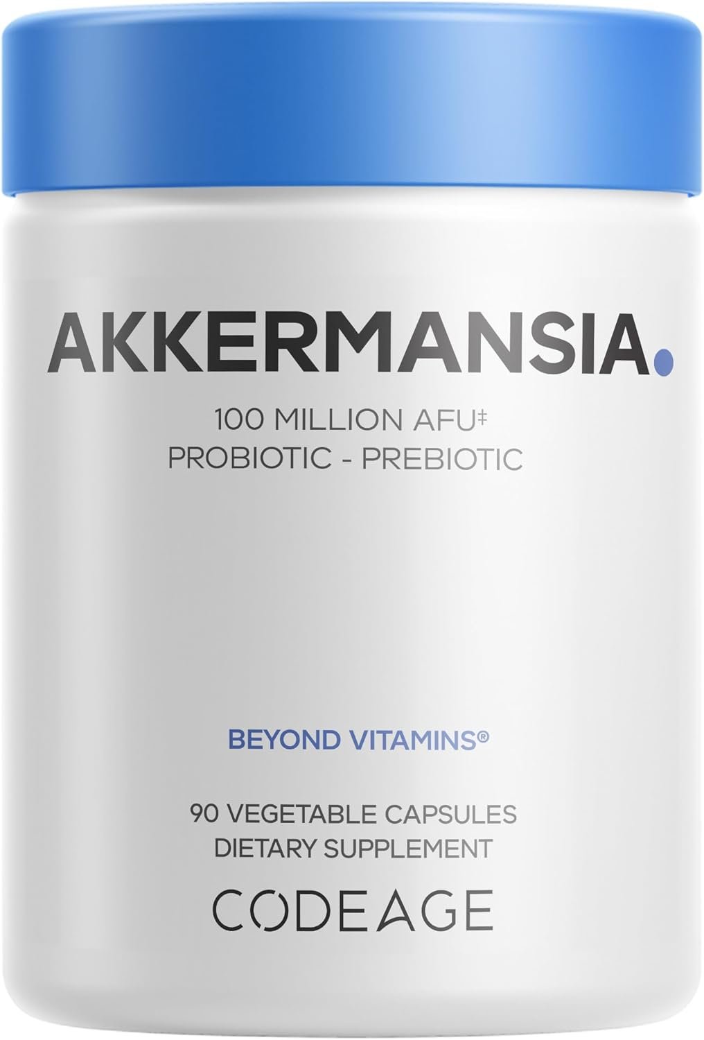 Codeage Akkermansia Muciniphila Probiotic Supplement – 3-Month Supply of Akkermansia & Chicory Inulin – Daily Synbiotic Probiotic Chicory Root – 100 Million AFUs – Gluten-Free – 90 Capsules