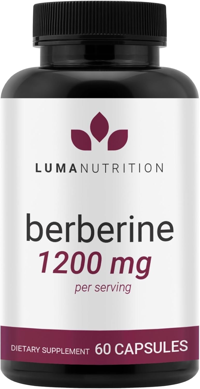 Luma Nutrition Berberine Supplement – Berberine HCL 1200mg Per Serving – Vegan, Gluten Free, Non-GMO – 60 Capsules