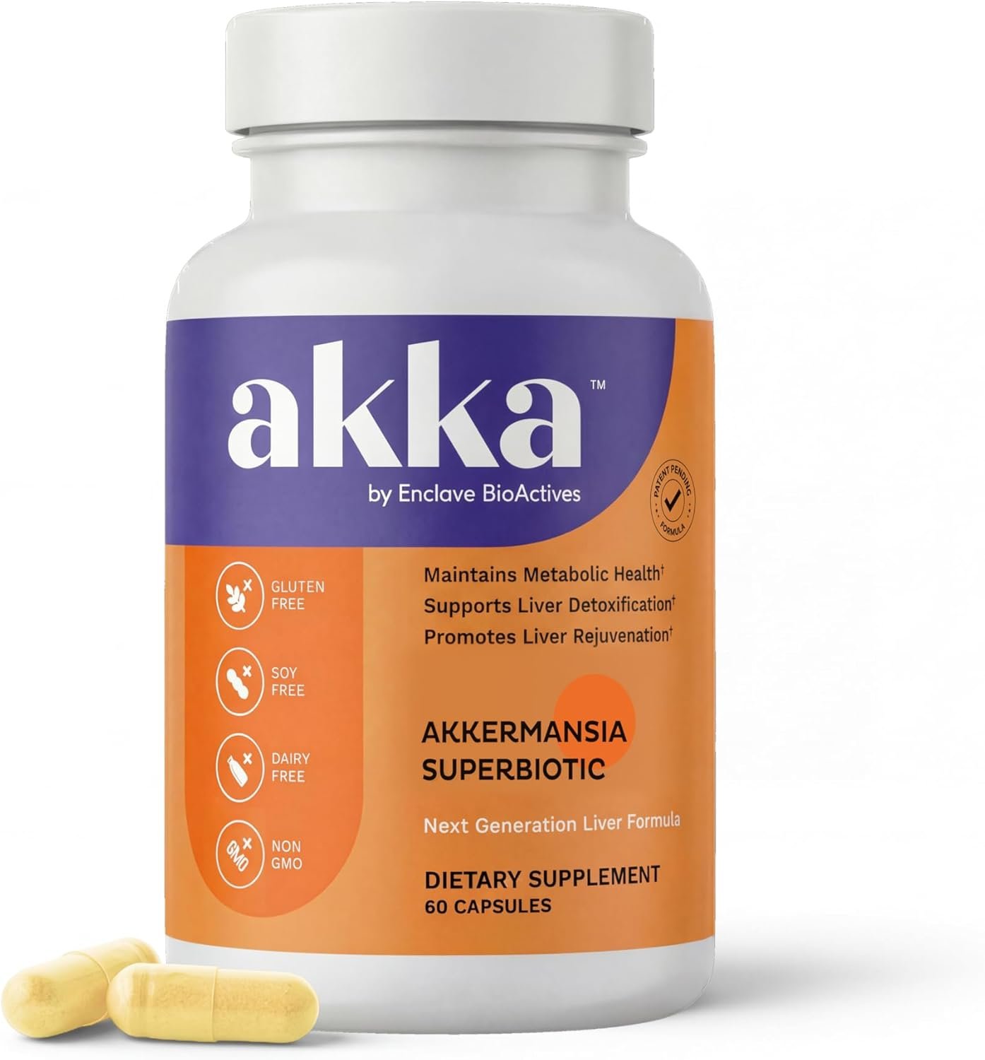 AKKA – Akkermansia Probiotic Liver Cleanse Detox & Repair – Liver Health Supplement for Energy, Digestion & Metabolism with Akkermansia Muciniphila (AKKA Superbiotics), Non-GMO, Gluten-Free, 60 Caps