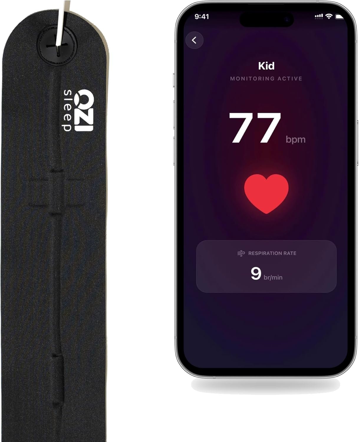 Non-Wearable Sleep Tracker (Under Sheet) – No Subscription | Real-Time Heart Rate, Breathing & Sleep Stage Monitoring for Adults & Kids
