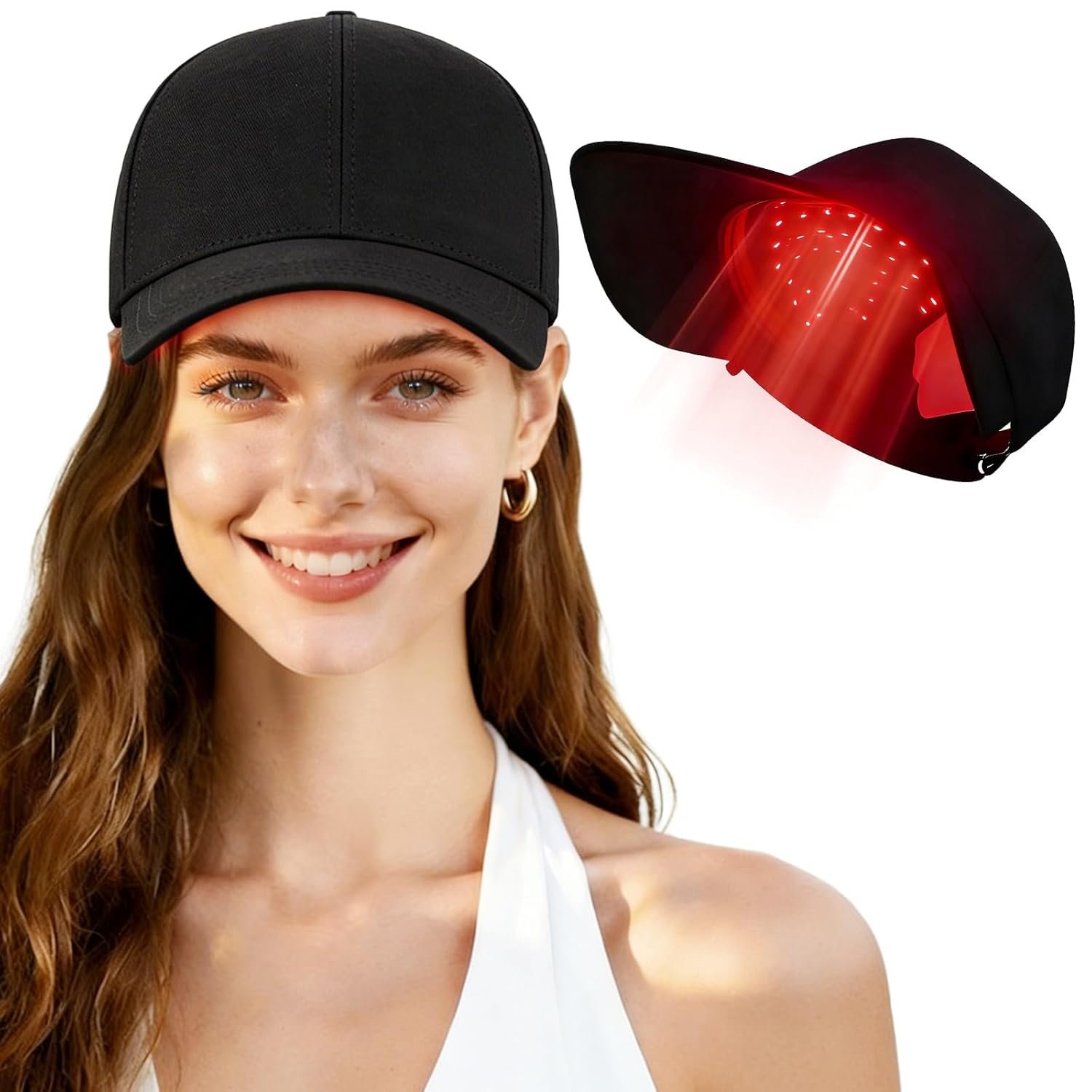 2026 Upgrade Red Light Hair Growth Cap – Laser Hair Growth Cap, The Adjustable Portable Laser Cap, Red Light Cap for Thicker Hair in Men and Women