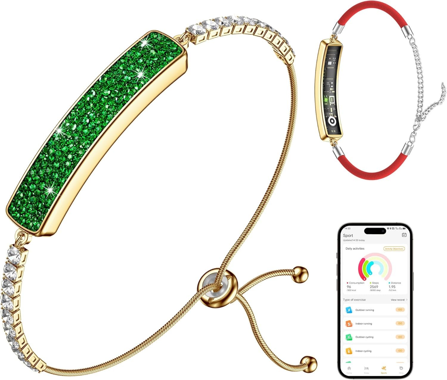 Smart Bracelet for Women, Health Activity Fitness Trackers (Royal Green)