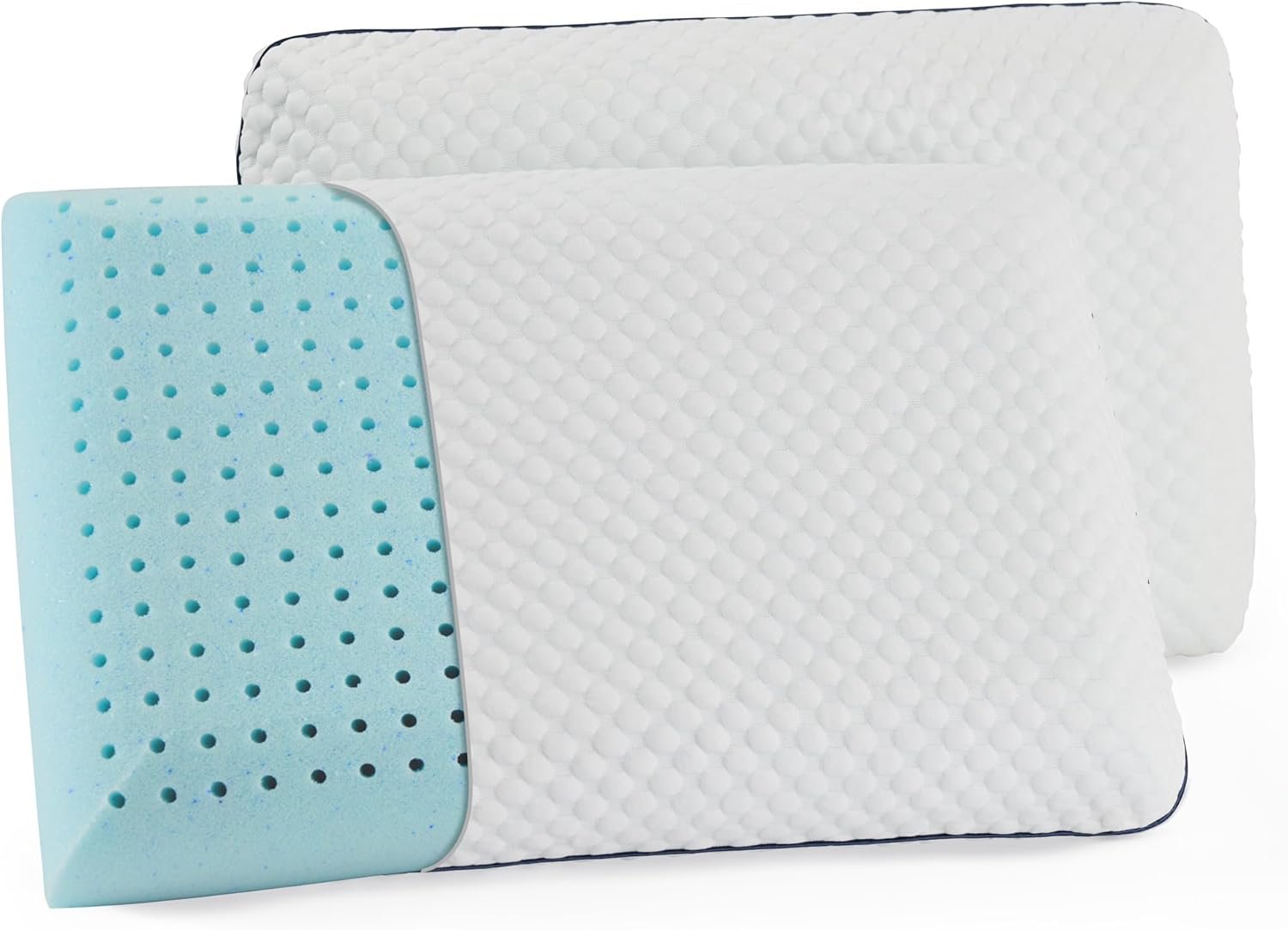 WEEKENDER Gel Memory Foam Pillow – Queen Size – 2-Pack – Medium Firm Feel – Neck & Shoulder Support – For Back & Side Sleepers – Home, Hotel, & Hospital Essentials