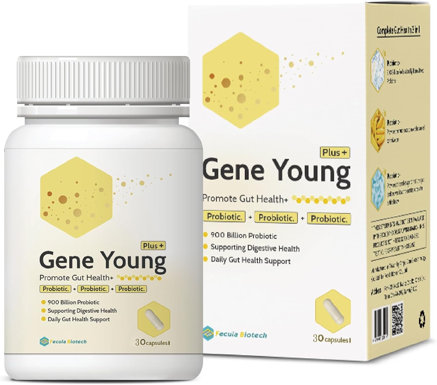 Synbiotic Gut Health Supplement, 30 Capsules – 3-in-1 Probiotic + Prebiotic + Postbiotic, D-Lactate Free – Supports Digestion, Gut Detox, Gastritis Treatment & IBS Relief for Men