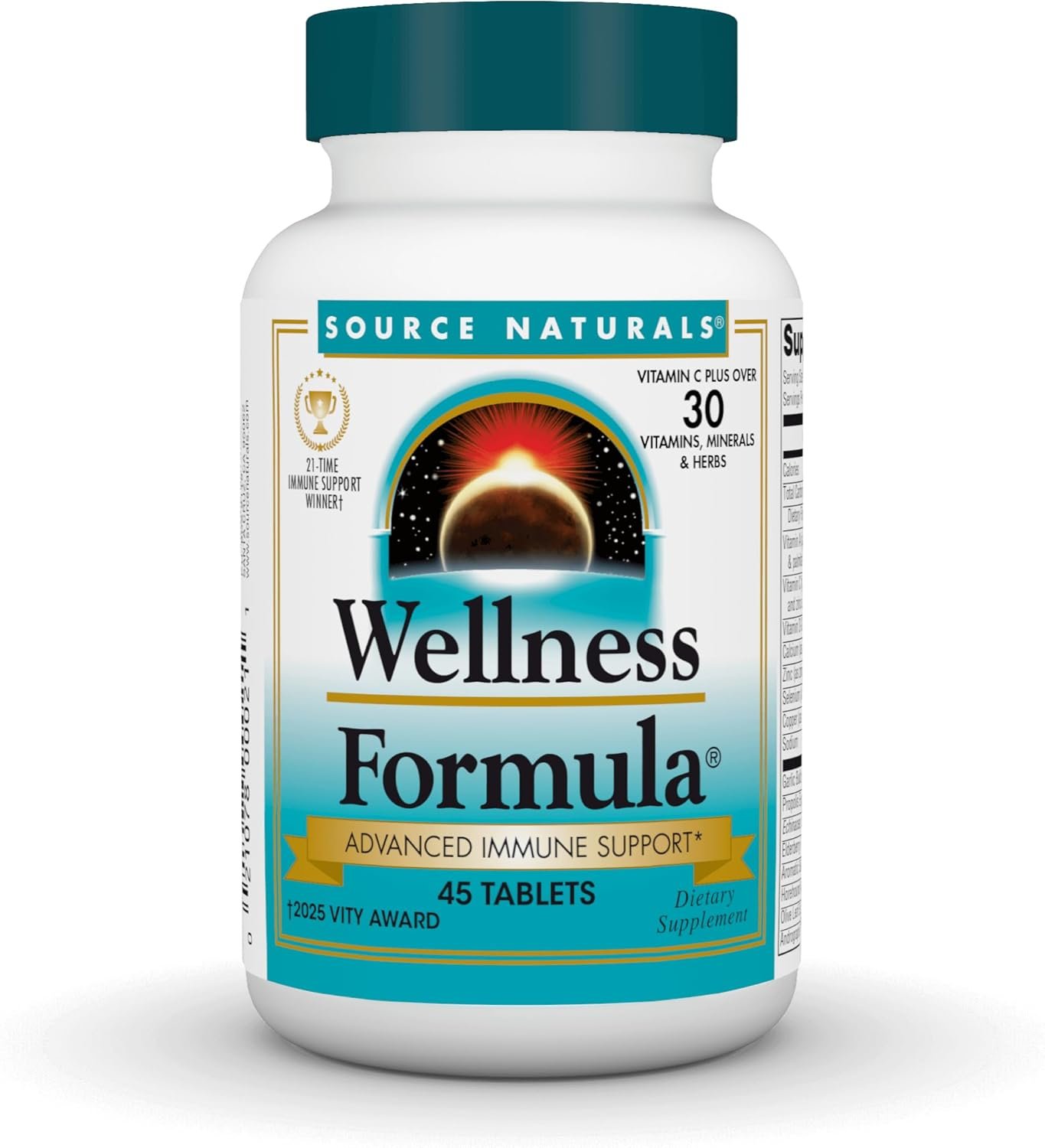 Source Naturals Wellness Formula Bio-Aligned Vitamins & Herbal Defense – Immune System Support Supplement & Immunity Booster – 45 Tablets