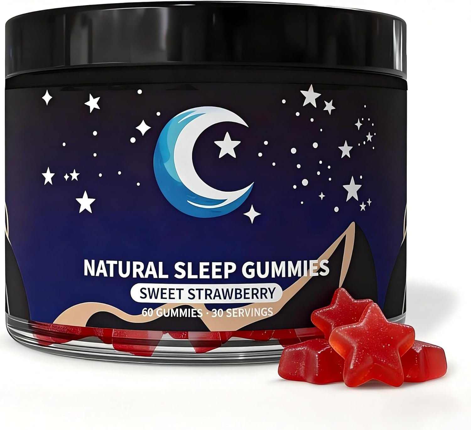 Natural Sleep Gummies for Adults – Melatonin Free Supplement – Sleep+ Gummies for Adults – Promote Deep Restful Sleep Naturally Relaxing – 60 Count (1pcs)