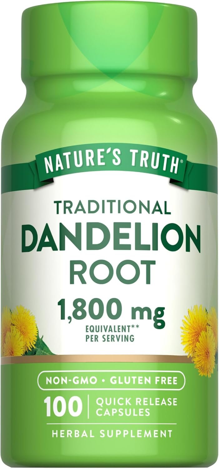 Nature’s Truth Dandelion Root Capsules | 100 Count | Non-GMO & Gluten Free Supplement